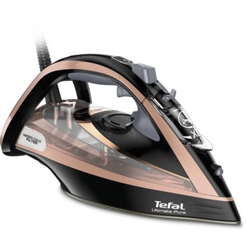 Парна ютия Tefal Ultimate Pure FV9845E0, 260г. парен удар, 350мл. резервоар, вертикална пара, антикапкова система, 3200W, розово злато | JAR Computers Tefal Ultimate Pure FV9845E0