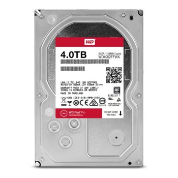 Твърд диск 4TB WD Red Pro, SATA 6Gb/s, 7200 rpm, 128MB, 3.5"(8.89 cm) | JAR Computers 4TB WD Red Pro WD4002FFWX