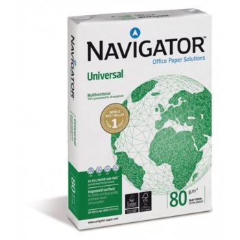 Хартия Navigator Universal, A4, 80 g/m2, 500 листа, бяла image