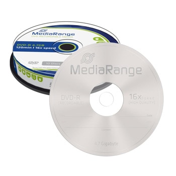 Оптичен носител DVD-R, 4.7GB, MediaRange, 52x, 10бр | JAR Computers MediaRange DVD-R 4.7GB 52x MR452