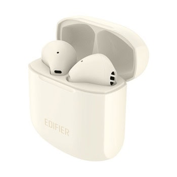 Слушалки Edifier TWS200 Plus Ivory, безжични, Bluetooth, микрофон, до 6 часа време на работа, IP54 защита, бели | JAR Computers Слушалки Edifier TWS200 Plus Ivory