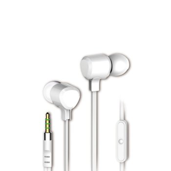 Слушалки Vivanco 35493, тип "тапи", микрофон, бутон за разговори, бели | JAR Computers Vivanco 35493 Handsfree White