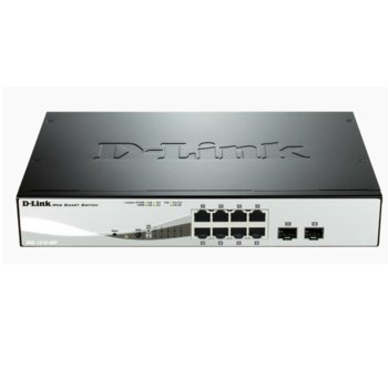 Суич D-Link DGS-1210-08P 8Ports 10/100/1000Mbps, PoE, including 2 Combo 1000Mbps BaseT/SFP | JAR Computers Switch D-Link DGS-1210-08P 8Ports 10/100/1000Mbps,