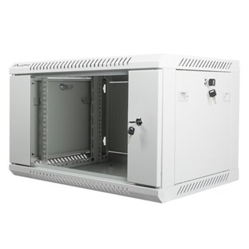 Комуникационен шкаф Lanberg WF01-6406-10S, 19", 6U, 600 x 450 x 374, сив | JAR Computers Lanberg WF01-6406-10S
