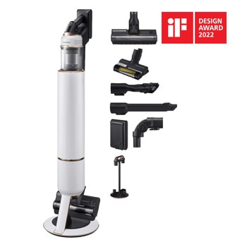 Прахосмукачка Samsung VS20A95823W/GE, без торба, безжична, 210W, 500 мл. капацитет на контейнера, до 40 мин. време на работа, бяла | JAR Computers Samsung VS20A95823W/GE