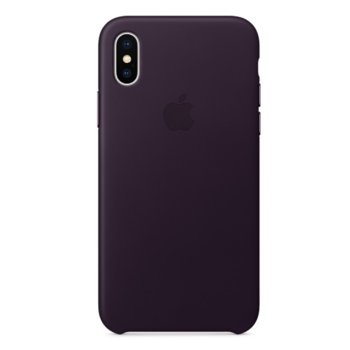 Apple iPhone X Leather Case - Dark Aubergine