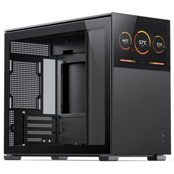 Кутия Jonsbo D31 Screen Black, Micro ATX/Mini ITX/Mini DTX, 1x USB 3.0, 1x USB-C, с прозорец, преден екран, без захранване, черна | JAR Computers Jonsbo D31 Screen Black