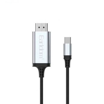 Кабел Earldom ET-W34, от USB Type-C(м) към HDMI(м), 2m, черен, 4K@30Hz | JAR Computers Earldom ET-W34 40374