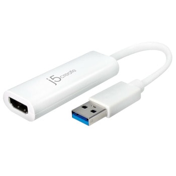 Адаптер j5create JUA254, от USB-A(м) към HDMI(ж), Full HD, бял | JAR Computers j5create JUA254