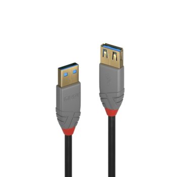 Кабел Lindy Anthra Line, от USB Type-A 3.1 (м) към USB Type-A 3.1 (ж), 0.5 м, черен | JAR Computers USB 3.1 (м) към USB 3.1 (ж) 0.5 м LNY-36760