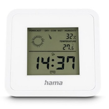Електронна метеостанция Hama Borneo 185891, цифров дисплей, термометър/хигрометър, бяла | JAR Computers HAMA Borneo 185891