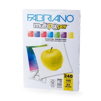 Копирен картон Fabriano Multipaper, A3, 240 g/m2, гланц, 150 листа | JAR Computers Fabriano Multipaper, A3, 240 g/m2, 150 листа