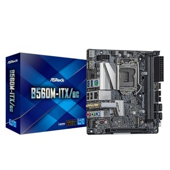 Дънна платка ASRock B560M-ITX/ac, B560, LGA1200, DDR4, PCI-E 4.0 (DP/HDMI), 4x SATA 6Gb/s, 1x M.2, 2x USB 3.2 Gen 1, Wi-Fi, Bluetooth, Mini-ITX | JAR Computers ASRock B560M-ITX/ac