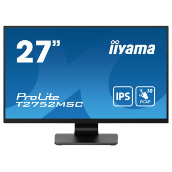 Монитор IIYAMA T2752MSC-B1, 27" (68.58cm) IPS 10pt сензорен панел, Full HD, 5ms, 400cd/m2, DisplayPort, HDMI, USB Hub | JAR Computers IIYAMA T2752MSC-B1