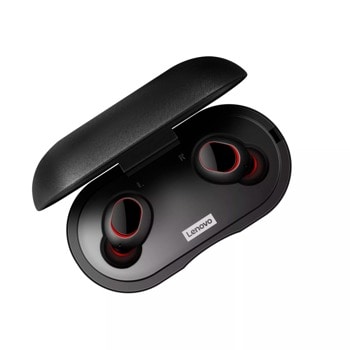 Слушалки Lenovo TrackPods TWS TW80e, безжични, Bluetooth, микрофон, до 9 часа врме на работа, водоустойчиви, черни | JAR Computers Lenovo TrackPods TWS TW80e
