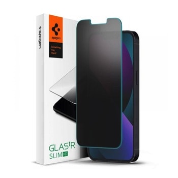 Протектор от закалено стъкло, Spigen Glass.Tr Slim Privacy Tempered Glass, за Apple iPhone 13 Mini | JAR Computers Spigen Glass.Tr Slim Privacy Tempered Glass