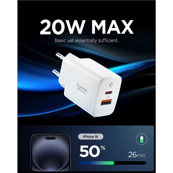 spigen essential 20w ee202eu бял