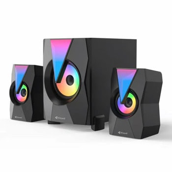 Тонколони Kisonli TM-4000U, 2.1, 16W RMS (2x4W + 8W), слот за SD карта, Bluetooth, USB, Jack 3.5mm, черни | JAR Computers Kisonli TM-4000U 22221