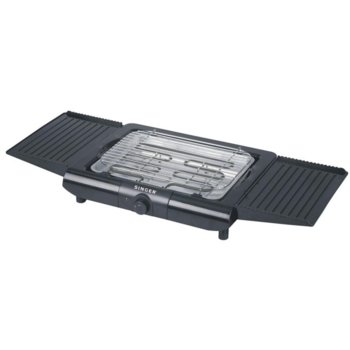 Скара Singer BBQ 2000, 3 височини на грила, 2 подвижни спомагателни плота, преносима /за вътрешна и външна употреба/, 2000W | JAR Computers Singer BBQ 2000