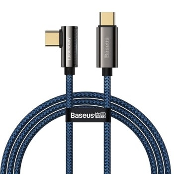 Кабел Baseus Elbow USB-C to USB-C blue