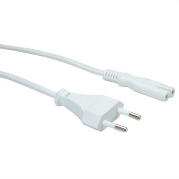 Захранващ кабел Roline 19.99.2095, от Schuko(м) към IEC320 C7(м), 1.8m, бял | JAR Computers Roline 19.99.2095
