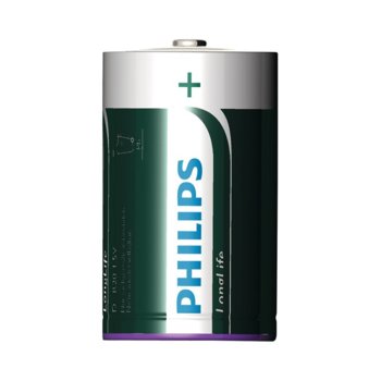 Батерии алкални Philips Longlife LR20(D), 1.5V