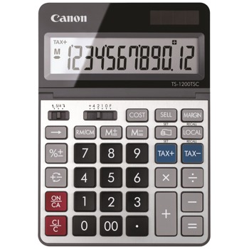 Калкулатор Canon AS-120, настолен, дисплей до 12 цифри, сив image