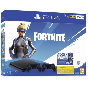 Конзола PlayStation 4 Slim 500GB в комплект с Fortnite Neo и DualShock 4, черна | JAR Computers PlayStation 4 Slim 500GB + DS4 + Fortnite Neo