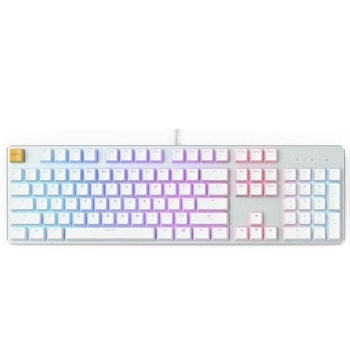 Клавиатура Glorious GMMK (GLO-GMMK-FS-BRN-W), гейминг, механична, кафяви Gateron суичове, RGB подсветка, US подредба, бяла, USB | JAR Computers Glorious GLO-GMMK-FS-BRN-W