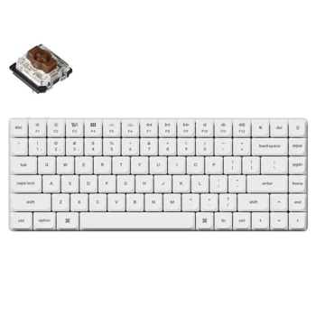 Клавиатура Keychron K3 White Pro QMK/VIA (K3P-O3), механична, Gateron Low Profile Brown суичове, безжична, гейминг, бяла подсветка, бяла, USB, Bluetooth | JAR Computers Keychron K3 Pro White QMK/VIA K3P-O3