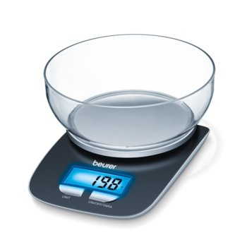Кухненски кантар Beurer KS 25, дигитален, до 3 кг., LCD дисплей, 1.2л купа, сив image