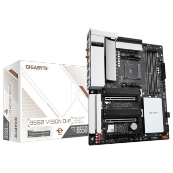 Дънна платка Gigabyte B550 VISION D-P, B550, AM4, DDR4, PCI-E 4.0 (DP/HDMI)(CF), 4x SATA 6Gb/s, 2x M.2, 2x USB 3.2 Gen 2, Wi-Fi, Bluetooth, ATX | JAR Computers Gigabyte B550 VISION D-P