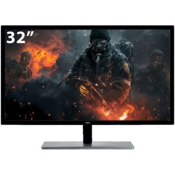 Монитор AOC Q3279VWF, 31.5" (80.01 cm) MVA панел, 75Hz, WQHD, 5ms, 20M:1, 250 cd/m2, DisplayPort, HDMI, DVI, VGA | JAR Computers AOC Q3279VWF