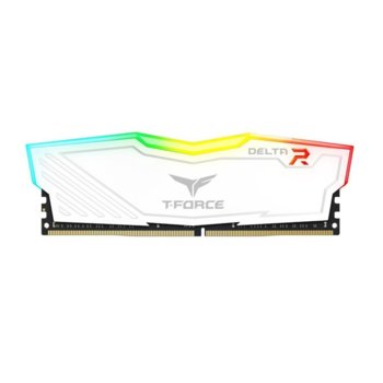 Памет 8GB DDR4 2400MT/s, Team Group Delta RGB White, TF4D48G2400HC15B01, 1.2V, RGB програмируема подсветка, бял Heatspreader | JAR Computers 8GB DDR4 2400MHz Team Group Delta RGB White