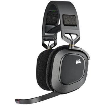 Слушалки Corsair HS80 Wireless Black (CA-9011235-EU), безжични, USB, микрофон, гейминг, Dolby Audio, RGB подсветка, до 20 часа време на работа, черни | JAR Computers Corsair HS80 Wireless Black CA-9011235-EU