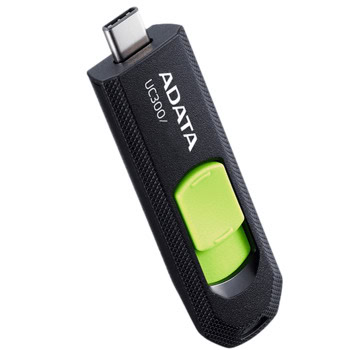 Памет 64GB USB Flash Drive, A-Data UC300, USB 3.2 Gen 1 Type-C, черно-зелена | JAR Computers A-Data UC300 64GB USB-C ACHO-UC300-64G-RBK/GN