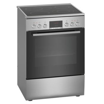 Готварска печка Bosch HKR39C250, 4 нагревателни зони, 66 л. обем на фурната, EcoClean покритие, LED-Display, 7 начина на нагряване, инокс | JAR Computers Bosch HKR39C250