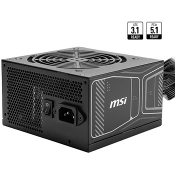 Захранване MSI MAG A750GN PCIE5, 750W, Active PFC, 80 Plus Gold, 120mm вентилатор | JAR Computers MSI MAG A750GN PCIE5 306-7ZPBY11