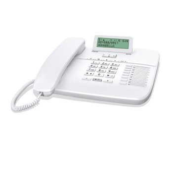 Стационарен телефон Gigaset DA710, LCD черно-бял дисплей, бял image