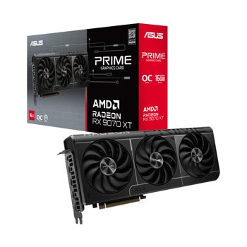 Видео карта AMD Radeon RX 9070 XT, 16GB, Asus Prime, OC, PCI-E 5.0, GDDR6, 256-bit, DisplayPort, HDMI | JAR Computers Asus Radeon RX 9070 XT Prime OC 90YV0L71-M0NA00