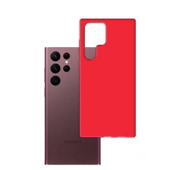 Калъф за Samsung Galaxy S23 Ultra, термополиуретанов, 3MK Matt Case, удароустойчив, червен | JAR Computers 3MK Matt Case for Galaxy S23 Ultra Strawberry