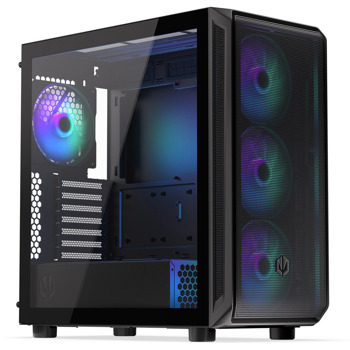 Кутия Endorfy Arx 700 ARGB, ATX/mATX/mini-ITX, 1x USB-C, 2x USB-A, вкл. 4x ARGB вентилатора, с прозорец, черна, без захранване | JAR Computers Кутия Endorfy Arx 700 ARGB