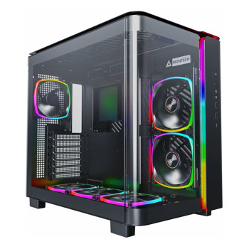 Кутия Montech King 95 Pro, ATX/mATX/Mini-ITX, 2x USB 3.0, 2x ARGB 140mm вентилатора, 4x ARGB 120mm вентилатора, с прозорец, черна, без захранване | JAR Computers Montech King 95 Pro Black GEMT-031