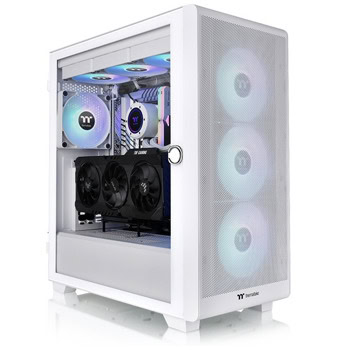 Кутия Thermaltake S250 TG ARGB Snow, EATX/ATX/mATX/Mini-ITX, 2x USB 3.0, 4x ARGB 120mm вентилатора, с прозорец, бяла, без захранване | JAR Computers Thermaltake S250 TG ARGB Snow CA-1Y6-00M6WN-00