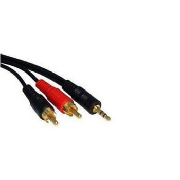 Аудио кабел DeTech, 3.5mm Jack(м) към 2 RCA Chinch, 1.5м, черен | JAR Computers DeTech 3.5mm Jack(м) към 2 RCA Chinch 1.5м 18116