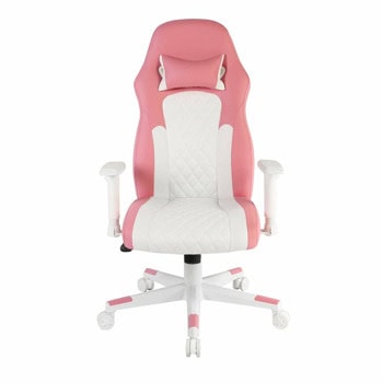 Геймърски стол RFG Amaze, до 130kg, люлеещ механизъм, регулиране наклона на облегалката, розово-бял | JAR Computers RFG Amaze