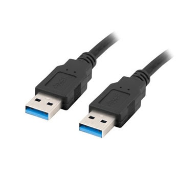 Кабел Lanberg CA-USBA-30CU-0018-BK, от USB-A(м) към USB-A(м), 1.8m, черен | JAR Computers Lanberg CA-USBA-30CU-0018-BK