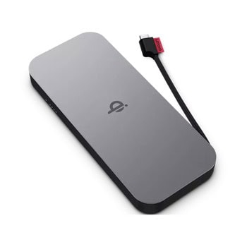 Външна батерия /power bank/ Lenovo Go Wireless, 10 000mAh, сива, 1x USB-C(ж), 1x USB-C(м), безжично зареждане Qi, 30W, PD 3.0 | JAR Computers Lenovo Go Wireless 10000mAh 40ALLG1WWW