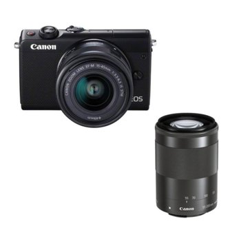 Canon EOS M100 Black+ EF-M 15-45mm + EF-M 55-200mm