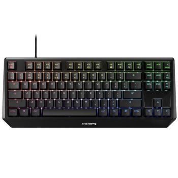 Клавиатура CHERRY MX Board 1.0 RGB TKL Brown, гейминг, механична, кафяви Cherry MX суичове, USB, RGB подсветка, черна image